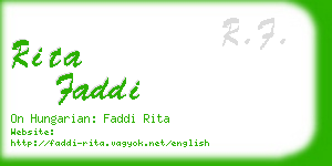 rita faddi business card